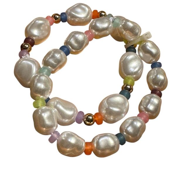 INC international Concepts imitation pearl stretch bead bracelet set - Picture 1 of 2
